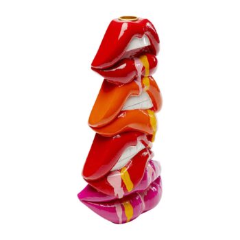 KARE Svietnik Lips, výška 30 cm, polyresin, červená farba