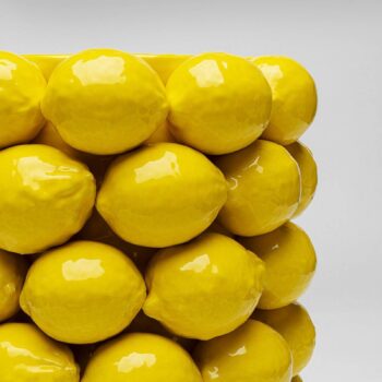 KARE Váza Lemon Juice, výška 43 cm, Ø 26 cm, porcelán, žltá