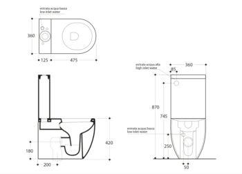 KERASAN - FLO WC kombi misa 36x60cm, spodný/zadný odpad, biela 311701