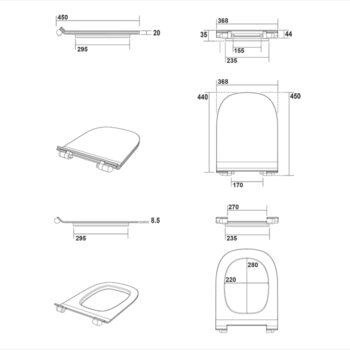 KERASAN - FLO WC sedátko, SLIM, Soft Close, biela 319101
