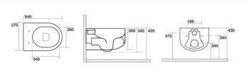 KERASAN - FLO závesná WC misa, Rimless, 37x54cm, biela 311101