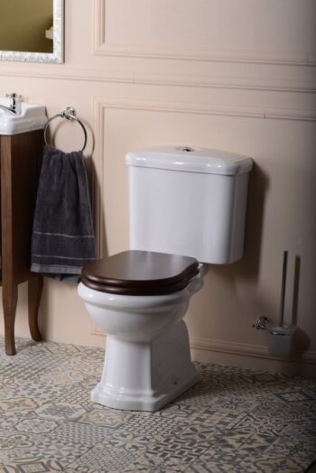 KERASAN - RETRO WC kombi misa 38,5x72cm, zadný odpad, biela 101301