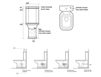 KERASAN - WALDORF WC kombi, spodný/zadný odpad, biela-chrom WCSET04-WALDORF
