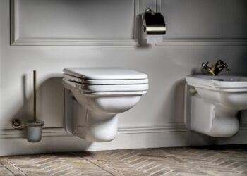 KERASAN - WALDORF WC sedátko, Soft Close, biela/bronz 418601