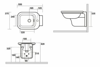 KERASAN - WALDORF bidet závesný 37x55cm, biela 4125K1