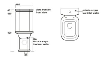KERASAN - WALDORF nádržka k WC kombi, biela 418101