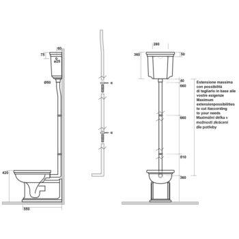 KERASAN - WALDORF trubka k nádržke, bronz 757393