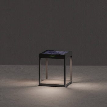 KLEWE LED solárna lampa RADIA GROUND, antracitová, 25 cm hliník IP65