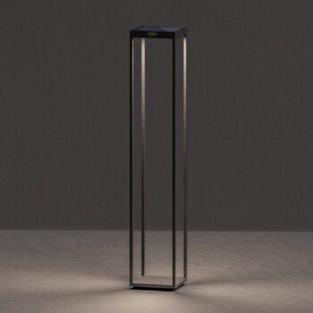 KLEWE LED solárna lampa RADIA MEGA, antracitová, 110 cm, hliník IP65