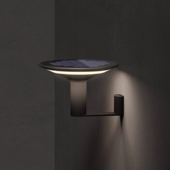 KLEWE LED solárne nástenné svietidlo Keope, antracit, Ø 21 cm hliník IP65
