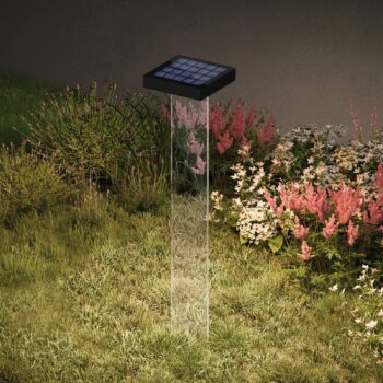 KLEWE LED solárne svetlo Scotty, číre/antracitové, 60 cm, IP65