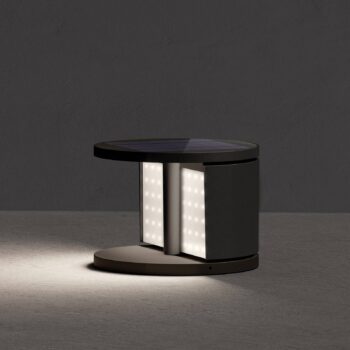 KLEWE LED solárne záhradné svetlo SWING, antracit, Ø 20 cm IP65
