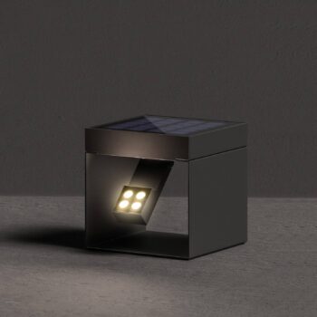 KLEWE LED solárny záhradný reflektor Alea antracit 15 x 15cm IP65