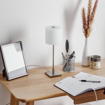 KNAPSTEIN stolná LED lampa MERCY, matný nikel