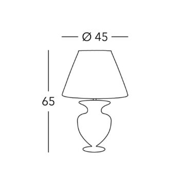KOLARZ Anfora stolová lampa, krémová farba, výška 65 cm, sklo