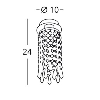 KOLARZ Charleston stropné svietidlo krištáľ Ø 10cm