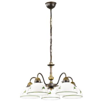 KOLARZ Nonna – závesná lampa, 3-pl., bielo-zelená