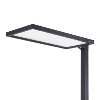 Kancelárska LED stojacia lampa Arcchio Nelus, čierny senzor