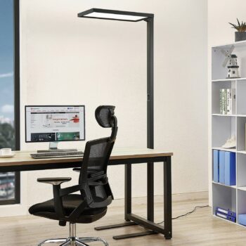 Kancelárska LED stojacia lampa Arcchio Nelus, čierny senzor