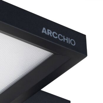 Kancelárska LED stojacia lampa Arcchio Nelus, čierny senzor