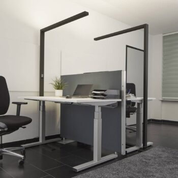 Kancelárska stojacia lampa Arcchio LED Jolinda, sada 2 ks, čierna, 4 000 K