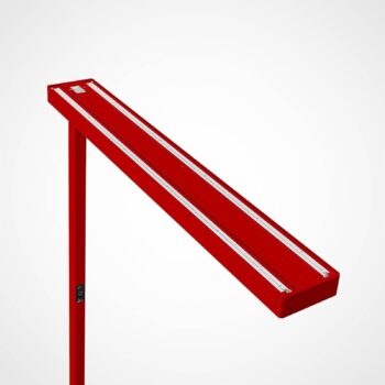 Kancelárska stojacia lampa Arcchio LED Susi, červená, senzor, dotykový stmievač