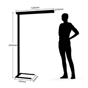 Kancelárska stojacia lampa Arcchio LED Susi, čierna, senzor, dotykový stmievač