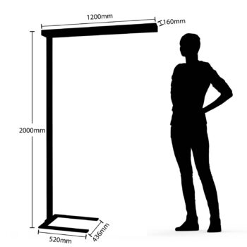 Kancelárska stojacia lampa Arcchio LED Susi, strieborná, senzor, dotykový
