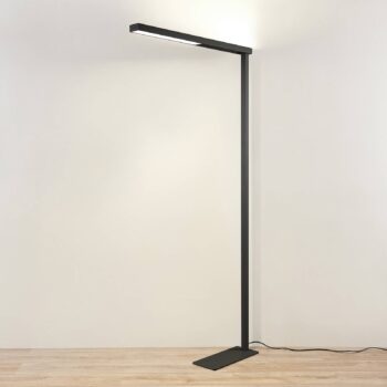 Kancelárska stojacia lampa Arcchio LED Tamilo, čierna, kov, 194 cm