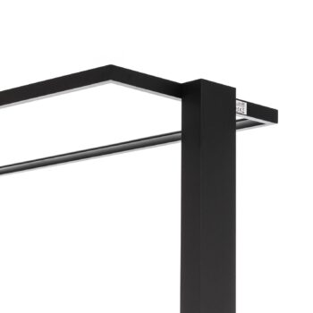 Kancelárska stojacia lampa Prios LED Taronis, čierna, 195 cm, stmievateľná