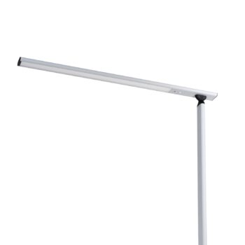 Kancelárska stojacia lampa Prios Zyair LED, strieborná 108,4 cm