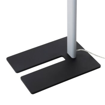 Kancelárska stojacia lampa Prios Zyair LED, strieborná 108,4 cm