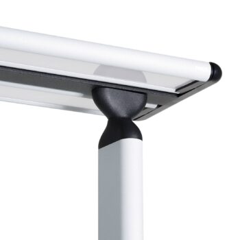 Kancelárska stojacia lampa Prios Zyair LED, strieborná 59,7 cm