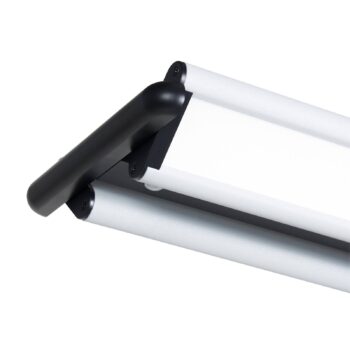Kancelárska stojacia lampa Prios Zyair LED, strieborná 59,7 cm
