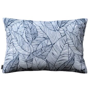 Karin - jednoduchá obliečka, 60x40cm, Hvid med mørkeblå, 47 x 28 cm, Velvet, 704-34