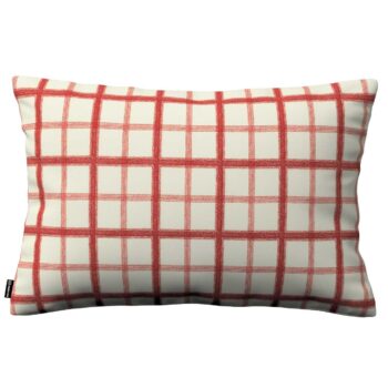 Karin - jednoduchá obliečka, 60x40cm, bordové káro na svetlobéžovom podklade, 60 x 40 cm, Avinon, 131-15