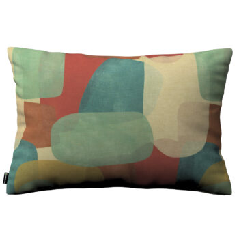 Karin - jednoduchá obliečka, 60x40cm, geometryczne wzory w czerwono-zielonej kolorystyce, 60 x 40 cm, Vintage 70's, 143-75