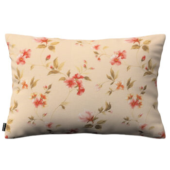 Karin - jednoduchá obliečka, 60x40cm, jemané ružové kvety na svetlom ľanovom podklade, 60 x 40 cm, Londres, 143-88