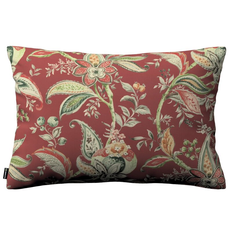 Karin - jednoduchá obliečka, 60x40cm, kvetinové vzory na pozadí z tehlovo-červenom podklade, 60 x 40 cm, Gardenia, 142-12 Karin - jednoduchá obliečka, 60x40cm, kvetinové vzory na pozadí z tehlovo-červenom podklade, 60 x 40 cm, Gardenia, 142-12