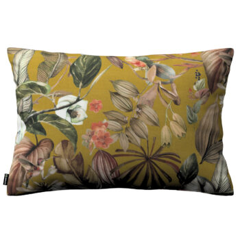 Karin - jednoduchá obliečka, 60x40cm, kvety na horčicovom podklade, 47 x 28 cm, Abigail, 143-09