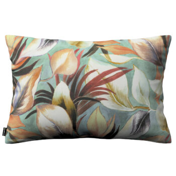 Karin - jednoduchá obliečka, 60x40cm, oranžovo-gaštanovo-žlté listy na pozadí mäty, 47 x 28 cm, Abigail, 143-61