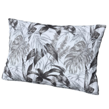 Karin - jednoduchá obliečka, 60x40cm, šedo - čierne listy na bielom pozadí, 60 x 40 cm, Výpredaj, 151-96