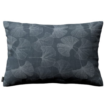 Karin - jednoduchá obliečka, 60x40cm, strieborné listy ginka na grafitovom podklade, 60 x 40 cm, Flowers, 143-52