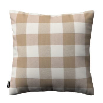 Karin - jednoduchá obliečka, béžovo-biele veľké káro, 60 x 60 cm, Quadro, 136-08
