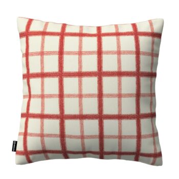 Karin - jednoduchá obliečka, bordové káro na svetlobéžovom podklade, 50 x 50 cm, Avinon, 131-15