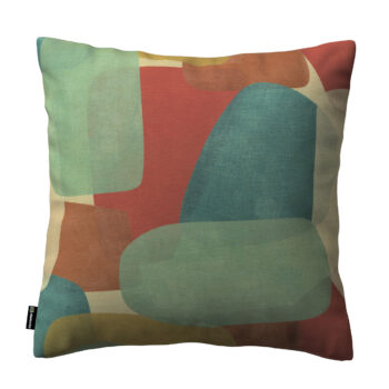 Karin - jednoduchá obliečka, geometryczne wzory w czerwono-zielonej kolorystyce, 60 x 60 cm, Vintage 70's, 143-75