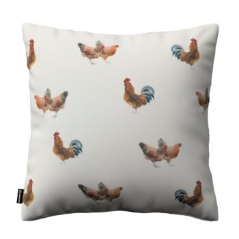 Karin - jednoduchá obliečka, hnedé kohúty na krémovom podklade, 50 x 50 cm, Flowers, 141-80