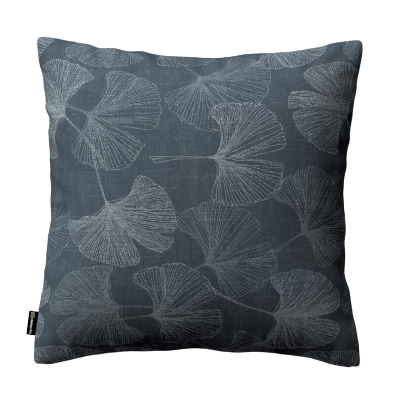 Karin - jednoduchá obliečka, strieborné listy ginka na grafitovom podklade, 43 x 43 cm, Flowers, 143-52 Karin - jednoduchá obliečka, strieborné listy ginka na grafitovom podklade, 43 x 43 cm, Flowers, 143-52