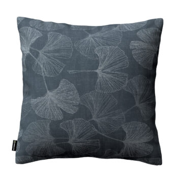 Karin - jednoduchá obliečka, strieborné listy ginka na grafitovom podklade, 60 x 60 cm, Flowers, 143-52