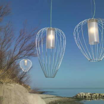 Karman Cell klietková závesná lampa Ø 55 cm, biela